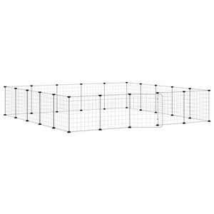 vidaXL Kavez za ljubimce s 20 panela i vratima crni 35 x 35 cm čelični