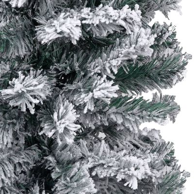 vidaXL Tanko osvijetljeno božićno drvce s kuglicama zeleno 120 cm
