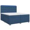vidaXL Boxspring krevet s madracem Plava 200 x 200 cm Tkanina