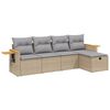vidaXL 5-dijelni set vrtnih sofa s jastucima bež od poliratana