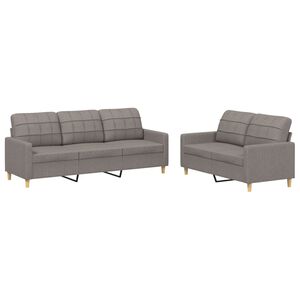 vidaXL 2-dijelni set sofa s jastucima smeđesivi od tkanine