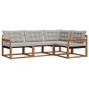 vidaXL Set vanjskih sofa s jastukom 4 pcs Prirodna i svijetlo siva