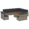 vidaXL 13-dijelni set vrtnih sofa od poliratana s jastucima sivi