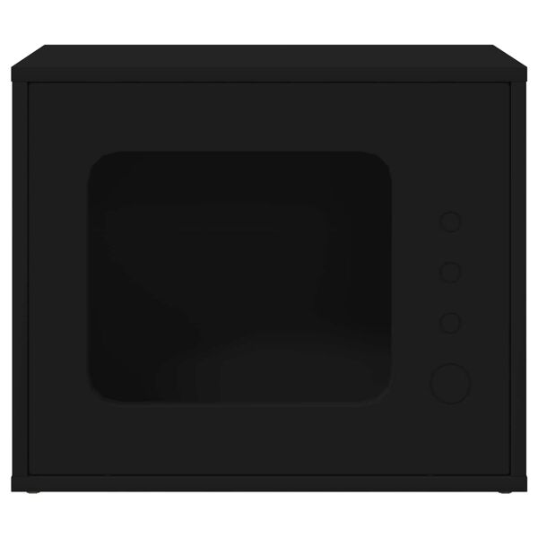 vidaXL Mačja Kuća Crna 51 x 30 x 42 cm Konstruirano drvo