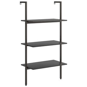 vidaXL Naslanjajuća polica s 3 razine crna 64 x 35 x 120,5 cm