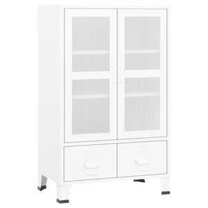 vidaXL Industrijski sanduk za pohranu bijeli 70 x 40 x 115 cm metalni