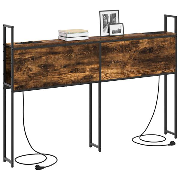 vidaXL Uzgled za skladi&scaron;tenje s postajom za punjenje Dimljeni hrast