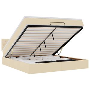 vidaXL Otomanski krevet s madracem i LED krem 160x200cm tkanine