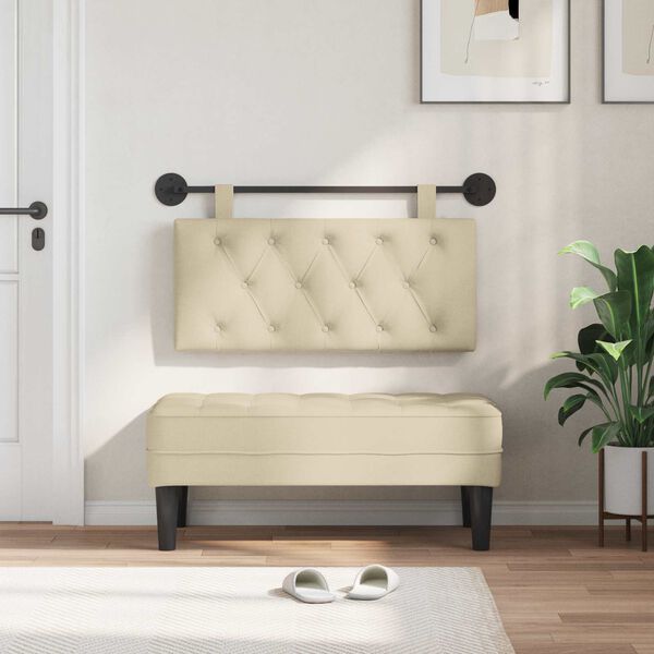 vidaXL Držeće uzglavlje Zidne Krema 100 x 55 x 7 cm tkanina