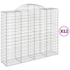 vidaXL Lučne gabionske ko&scaron;are 12kom 200x50x160/180cm pocinčano željezo