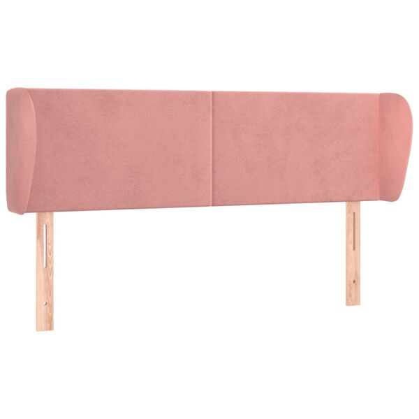 vidaXL Uzglavlje s u&scaron;ima ružičasto 147x23x78/88 cm bar&scaron;unasto