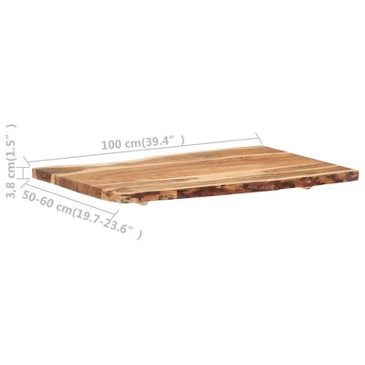 vidaXL Stolna ploča od masivnog bagremovog drva 100 x (50-60) x 3,8 cm