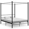 vidaXL Okvir za krevet s nadstre&scaron;nicom crni metalni 160 x 200 cm