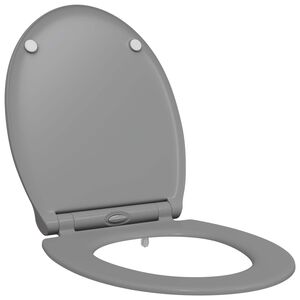 vidaXL WC daska Siva 45,5 x 37,5 x 3,8 cm Duroplast