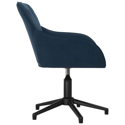 vidaXL Okretna uredska stolica plava baršunasta