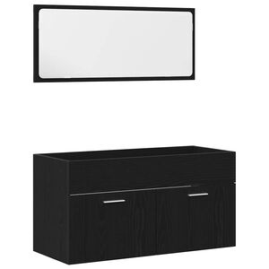 vidaXL Set namještaja za kupaonicu 2 pcs Crni hrast 90 x 38.5 x 46 cm