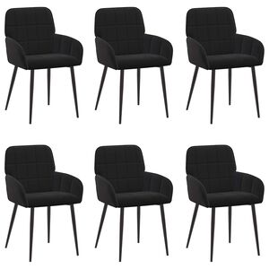 vidaXL Trpezarijske stolice 6 pcs Bar&scaron;un Crna 57 x 50 x 85 cm