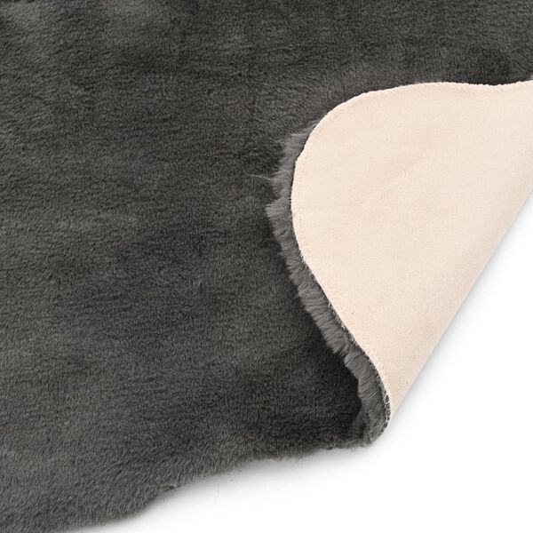 vidaXL Tepih od umjetnog zečjeg krzna 65 x 95 cm tamnosivi