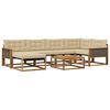 vidaXL Set vanjskih sofa 7 pcs Prirodna i bež Čvrsto drvo akacije