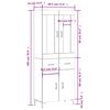 vidaXL Visoka komoda siva sonome 69,5x34x180 cm od konstruiranog drva