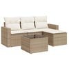 vidaXL 5-dijelni vrtni set sofa s jastucima bež od poliratana