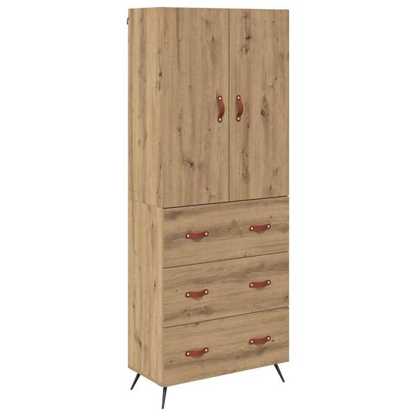 vidaXL Highboard Umjetnički hrast 69,5 x 34 x 180 cm Konstruirano drvo