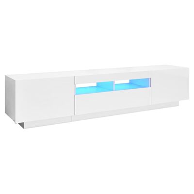 vidaXL TV ormarić s LED svjetlima visoki sjaj bijeli 180 x 35 x 40 cm