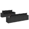 vidaXL 8-dijelni set vrtnih sofa od poliratana s jastucima crni