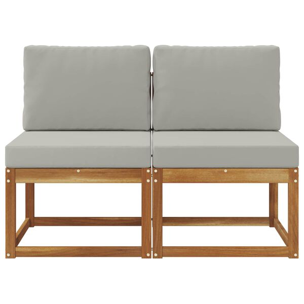 vidaXL 2 Komad Srednja sofa za van Čvrsto drvo akacije Prirodna