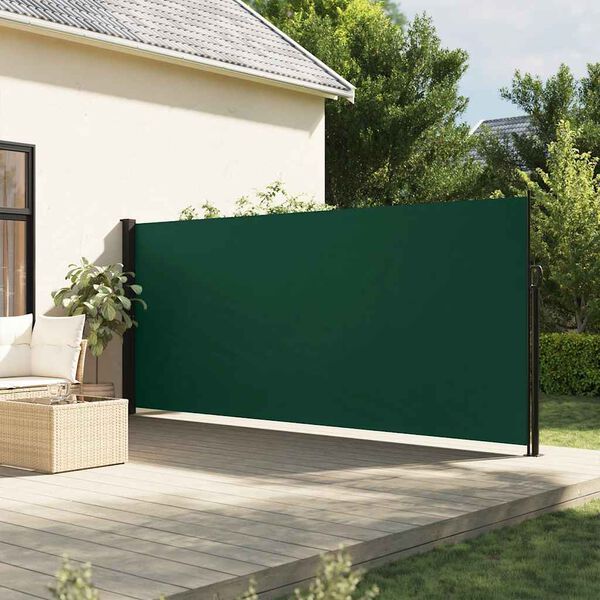 vidaXL Uvlačiva bočna tenda tamnozelena 180 x 600 cm