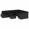 vidaXL 10-dijelni set vrtnih sofa s jastucima crni od poliratana