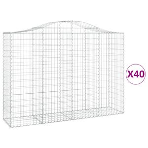 vidaXL Lučne gabionske ko&scaron;are 40 kom 200 x 50 x 140/160 cm željezne