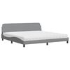 vidaXL Krevet s madracem Dover svjetlosivi 200 x 200 cm od tkanine