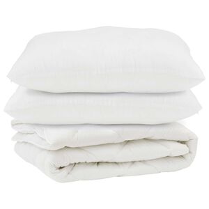 vidaXL Poplun s jastukom 3 pcs Bijelo Mikrovlakna