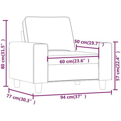 vidaXL Fotelja Svjetložuta 60 cm od tkanine