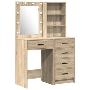 vidaXL Toaletni stol 2 pcs Smeđa 50 x 41 x 135 cm Konstruirano drvo