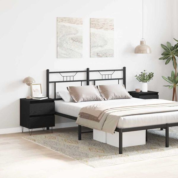 vidaXL Noćni ormar 2 pcs Crni hrast 40 x 35 x 50 cm Konstruirano drvo