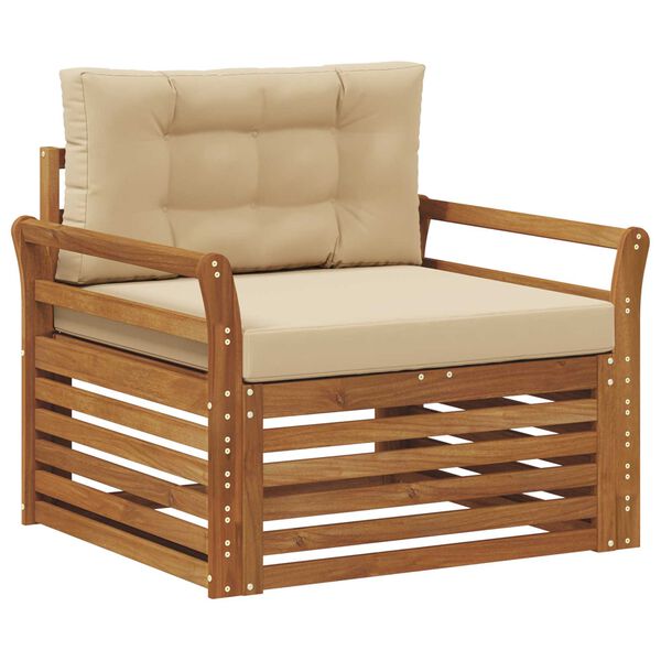 vidaXL Set vanjskih sofa Čvrsto drvo akacije i poliester Prirodna