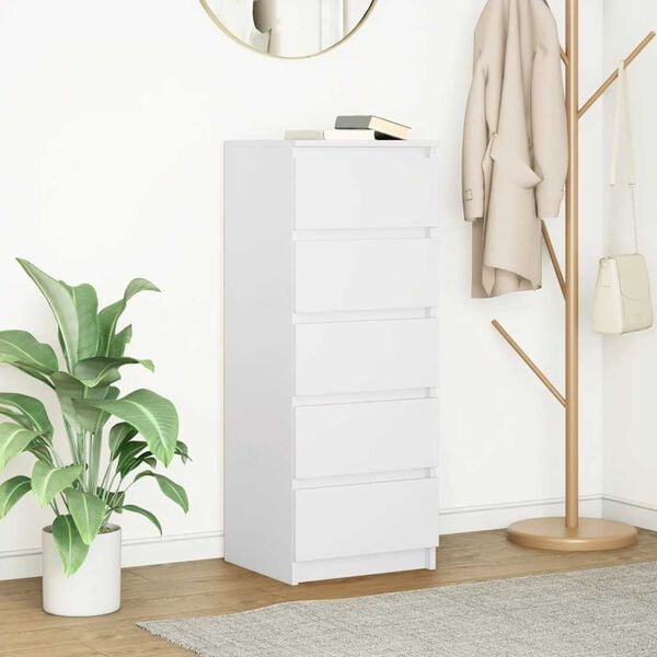 vidaXL Komoda s ladicama bijela 37,5x35x99 cm izrađeno drvo