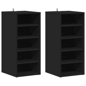 vidaXL Ormarići za cipele 2 kom crni 31,5x35x70 cm konstruirano drvo