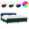 vidaXL Box Spring krevet s madracem i LED tamno zeleni 180x220 cm bar&scaron;un