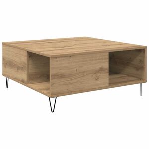 vidaXL Kava Stol Umjetnički hrast 80 x 80 x 36,5 cm Konstruirano drvo