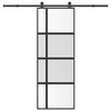 vidaXL Klizna vrata s priborom 76 x 205 cm kaljeno staklo i aluminij