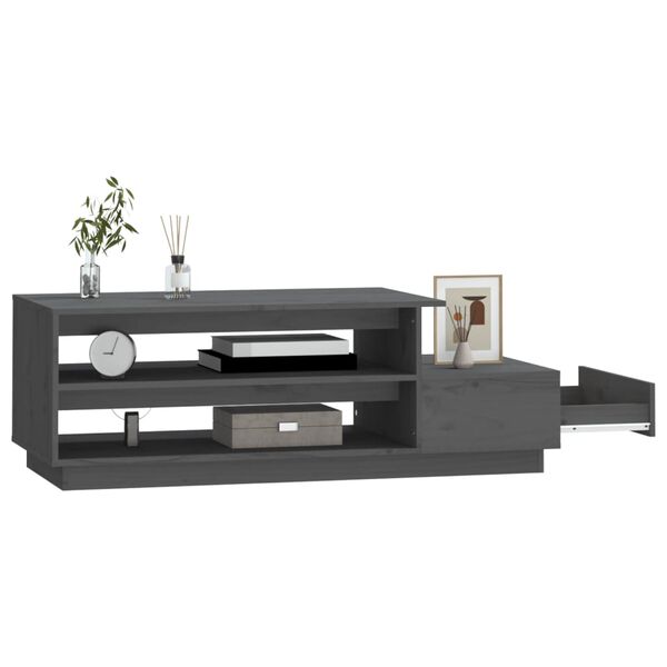 vidaXL Stolić za kavu sivi 120 x 50 x 40,5 cm od masivne borovine