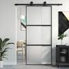 vidaXL Klizna vrata crna 90 x 205 cm od kaljenog stakla i aluminija