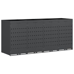 vidaXL Skladištenje kanti za 4 kante Antracit 272 x 77,5 x 121,5 cm