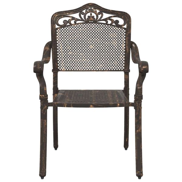 vidaXL Vrtna stolica 2 pcs Bronzana 55 x 56.5 x 91cm Aluminij