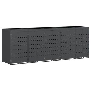 vidaXL Skladi&scaron;tenje kanti za 5 kanti Antracit 340 x 77,5 x 121,5 cm