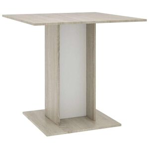 vidaXL Blagovaonski stol bijeli i boja hrasta 80x80x75 cm od iverice