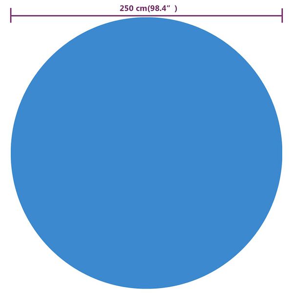 vidaXL Plutajući Okrugli PE Solarni Pokrivač za Bazen 250 cm Plavi